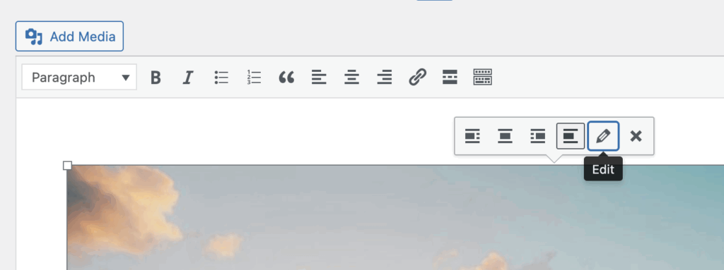 Classic Editor edit image