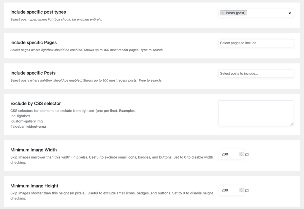 MetaSlider Lightbox settings