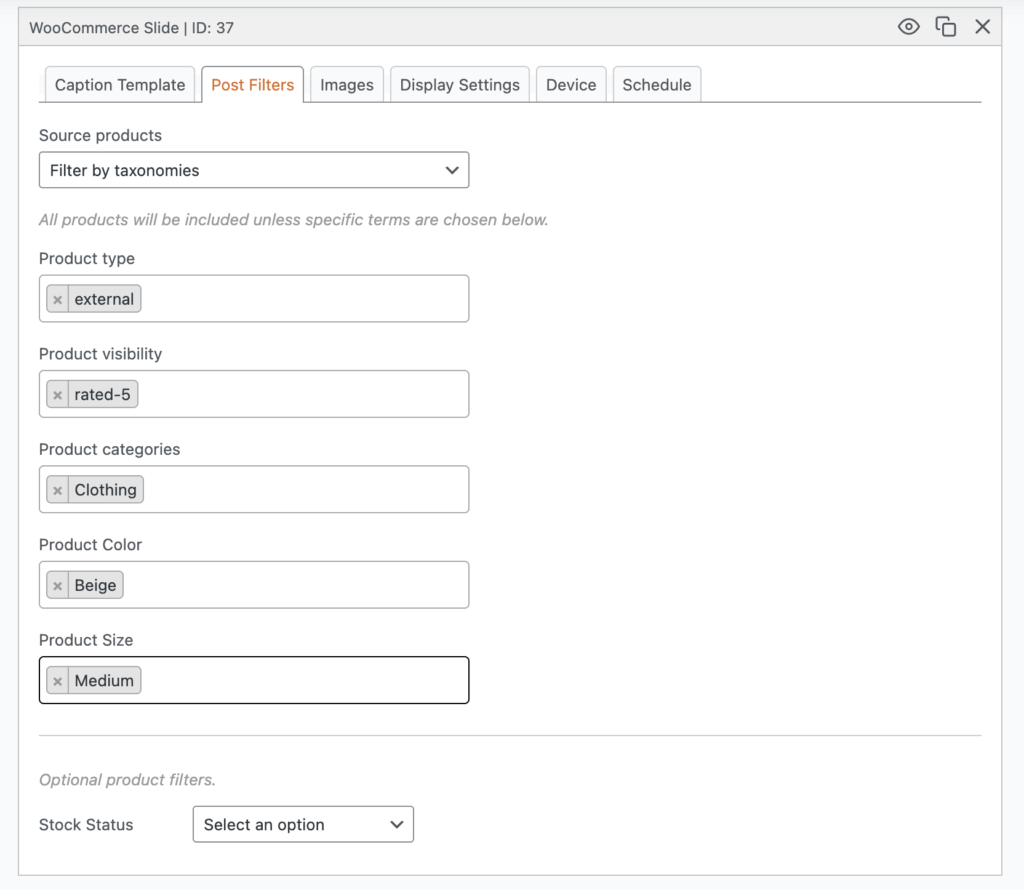 WooCommerce taxonomies