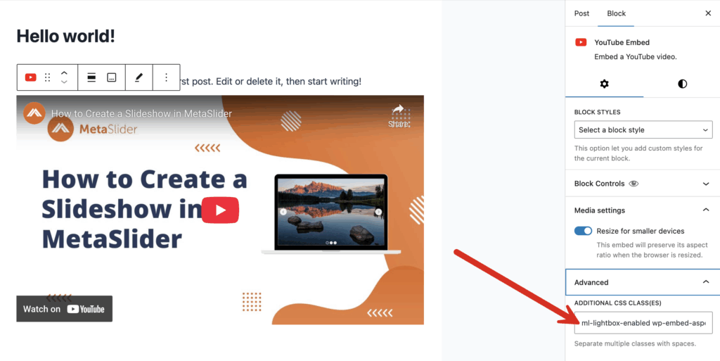 MetaSldier Lightbox CSS class