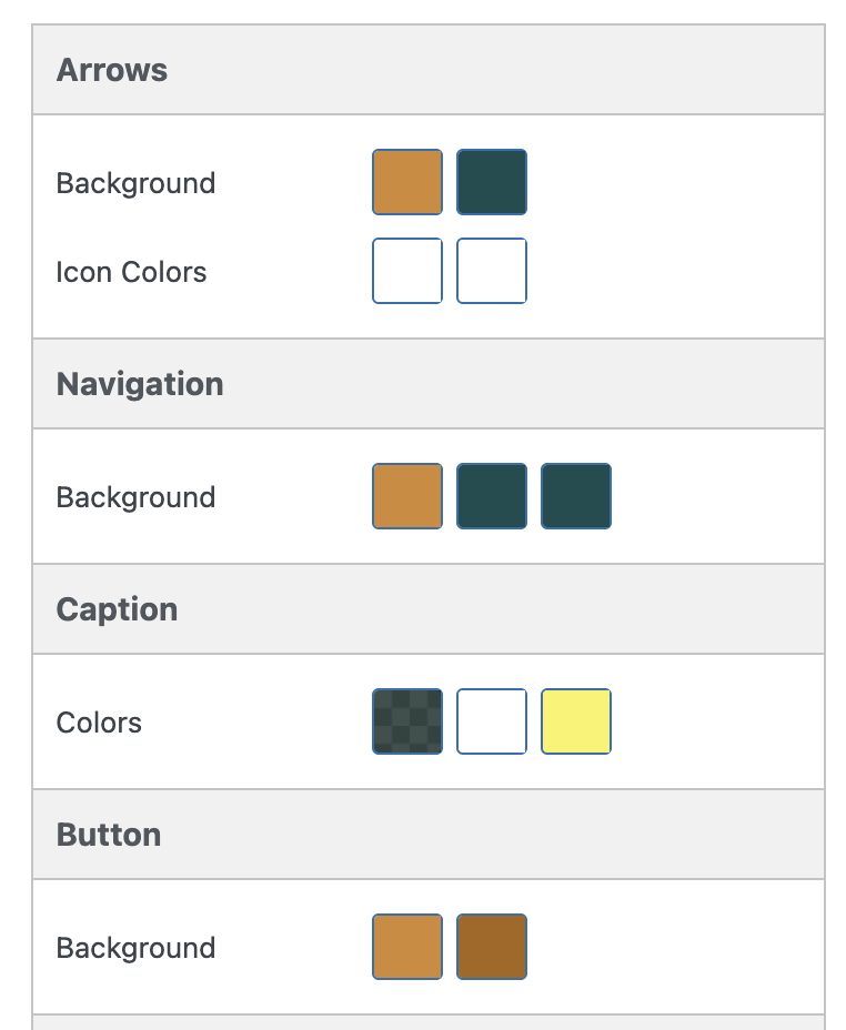 MetaSlider color choices