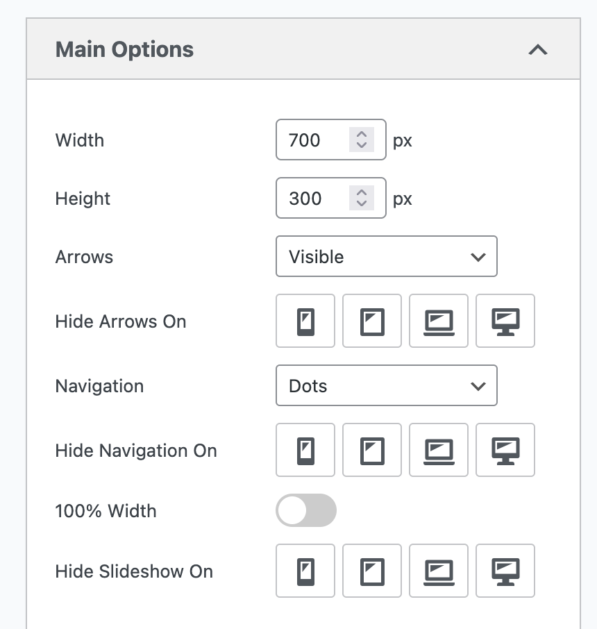 Hide on device sizes