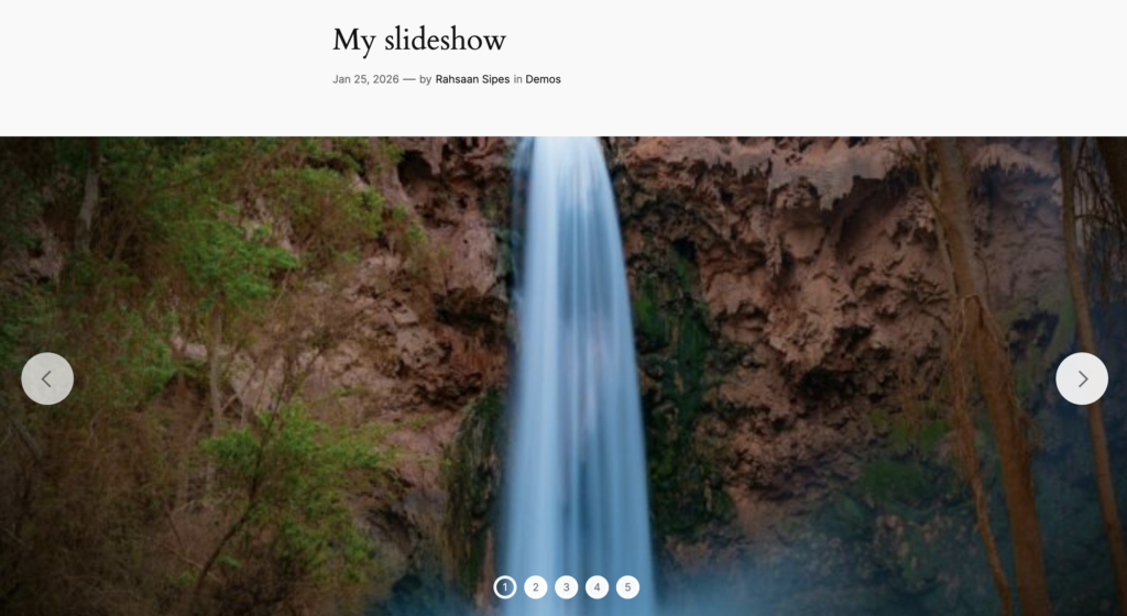 Full width slideshow