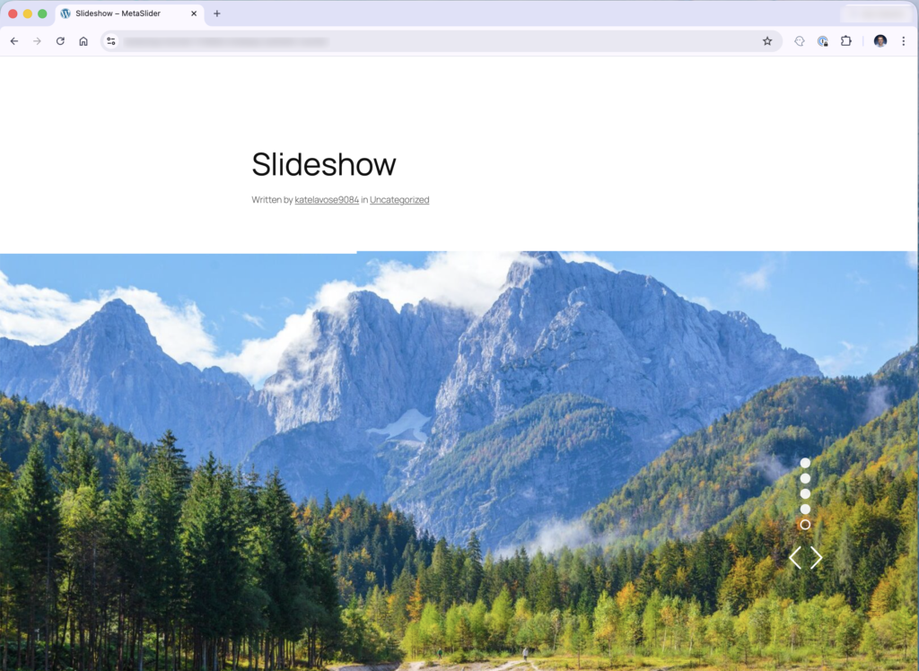 Full width slideshow example