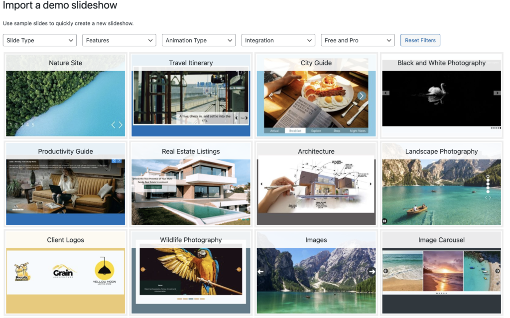 MetaSlider Demo Import