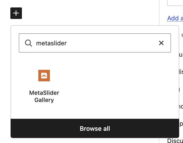 MetaSlider Gallery block