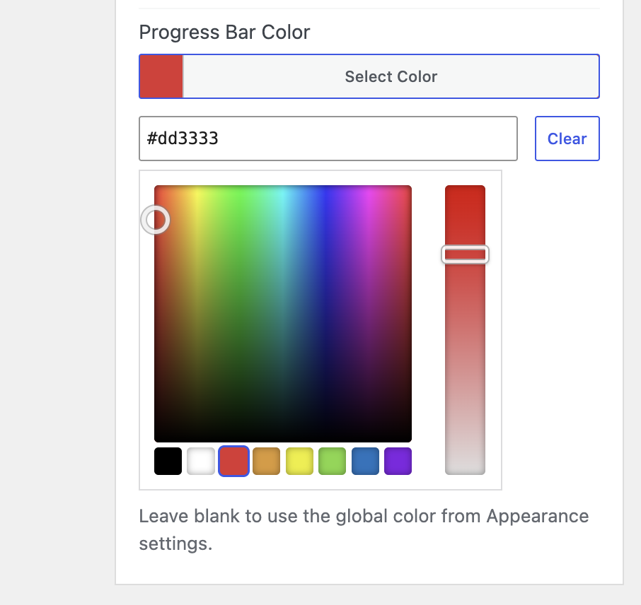 Autoplay progress bar color