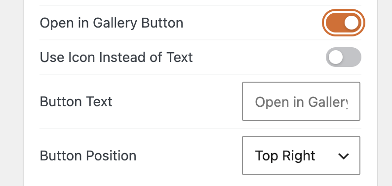 Gallery window controls: Customize the “Open in Gallery” button