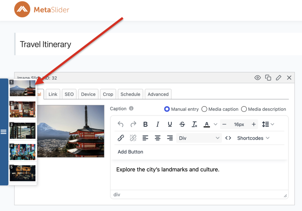 Drag-and-drop slide sidebar
