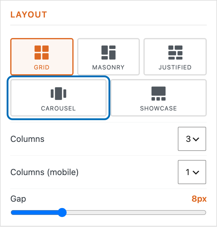 Carousel Layout fo