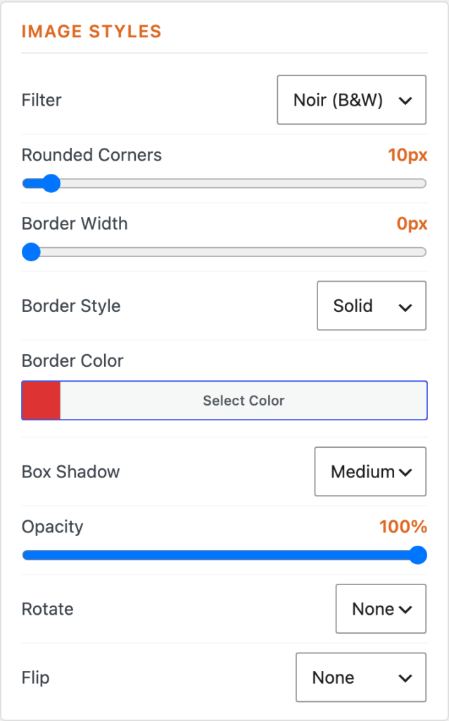 Image styles changes