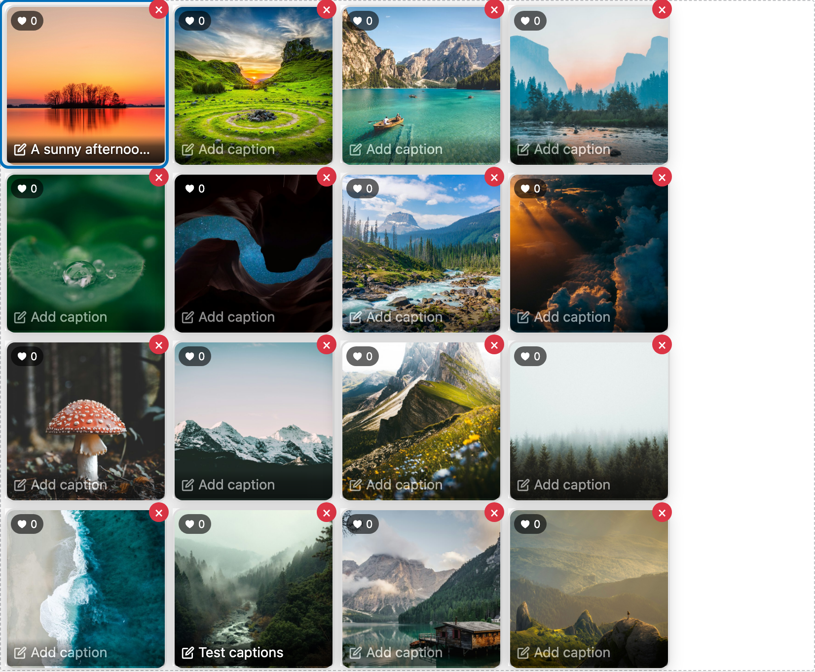 Like count badges on the thumbnails in Arrange view