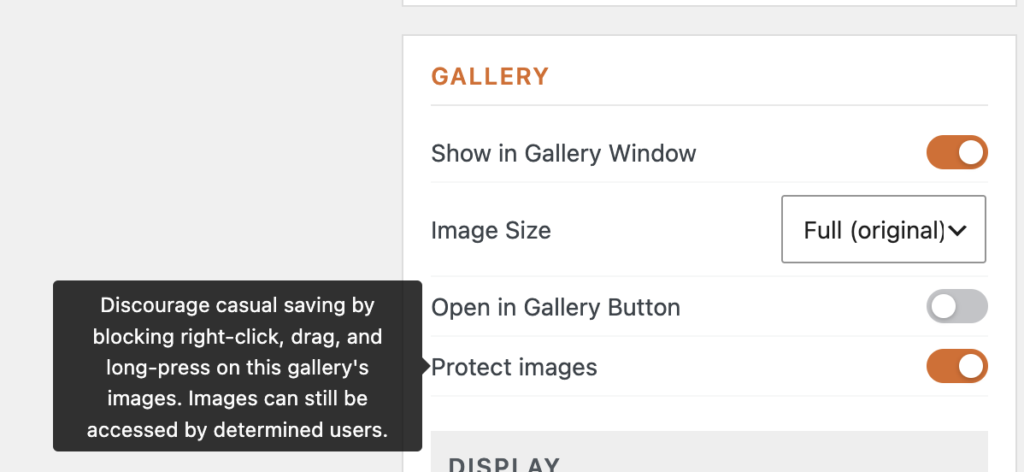 Protect images in MetaSlider Gallery
