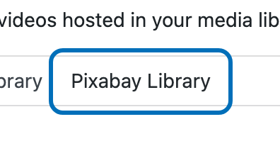 Pixabay Library tab on the Local Video add slide screen