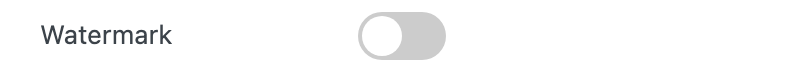 Watermark toggle in Watermark Options