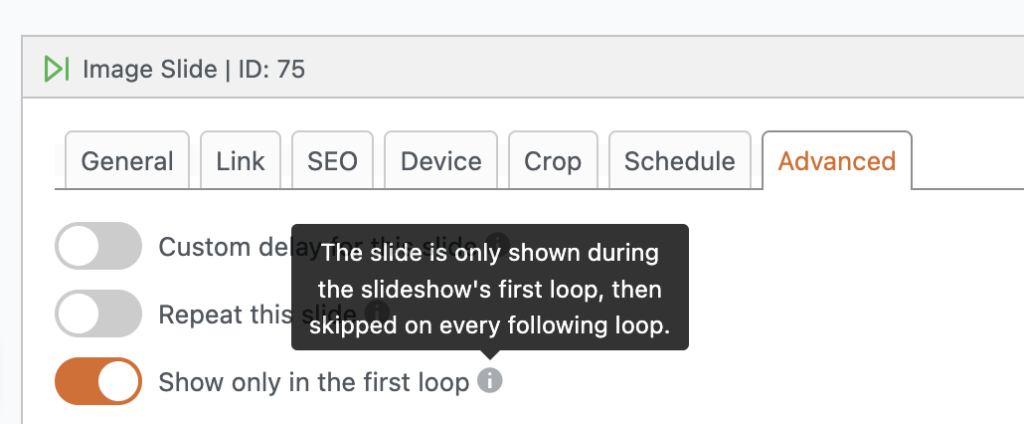 One-time slides