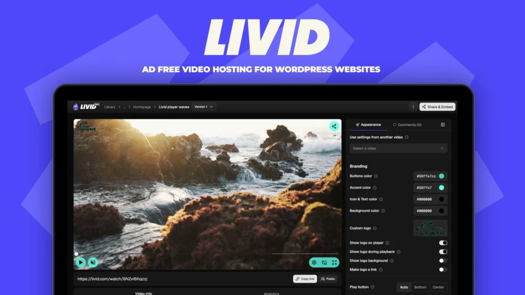 Livid is ad free video hosting