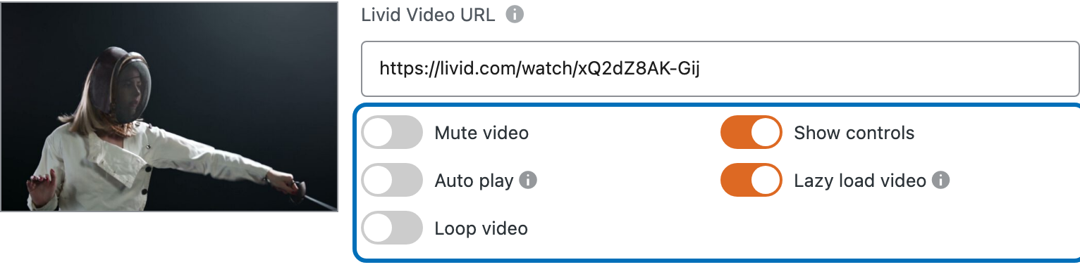 Playback settings on a Livid slide